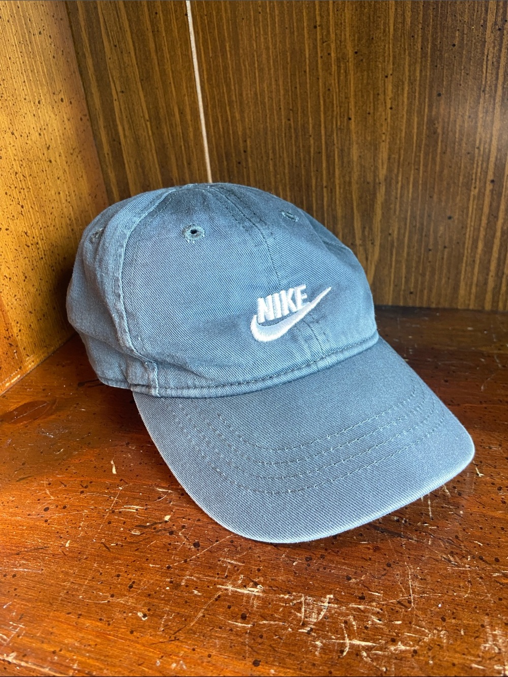 Vtg Infant Nike Gray Denim Baseball Hat Adjustable Excellent Condition